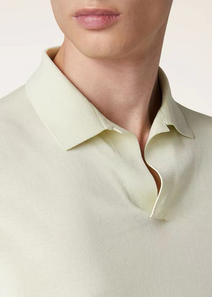 Loro Piana Men's Summer Solid Color Lapel Fit Ryome Short Sleeve Polo Shirt Ngvp #8214