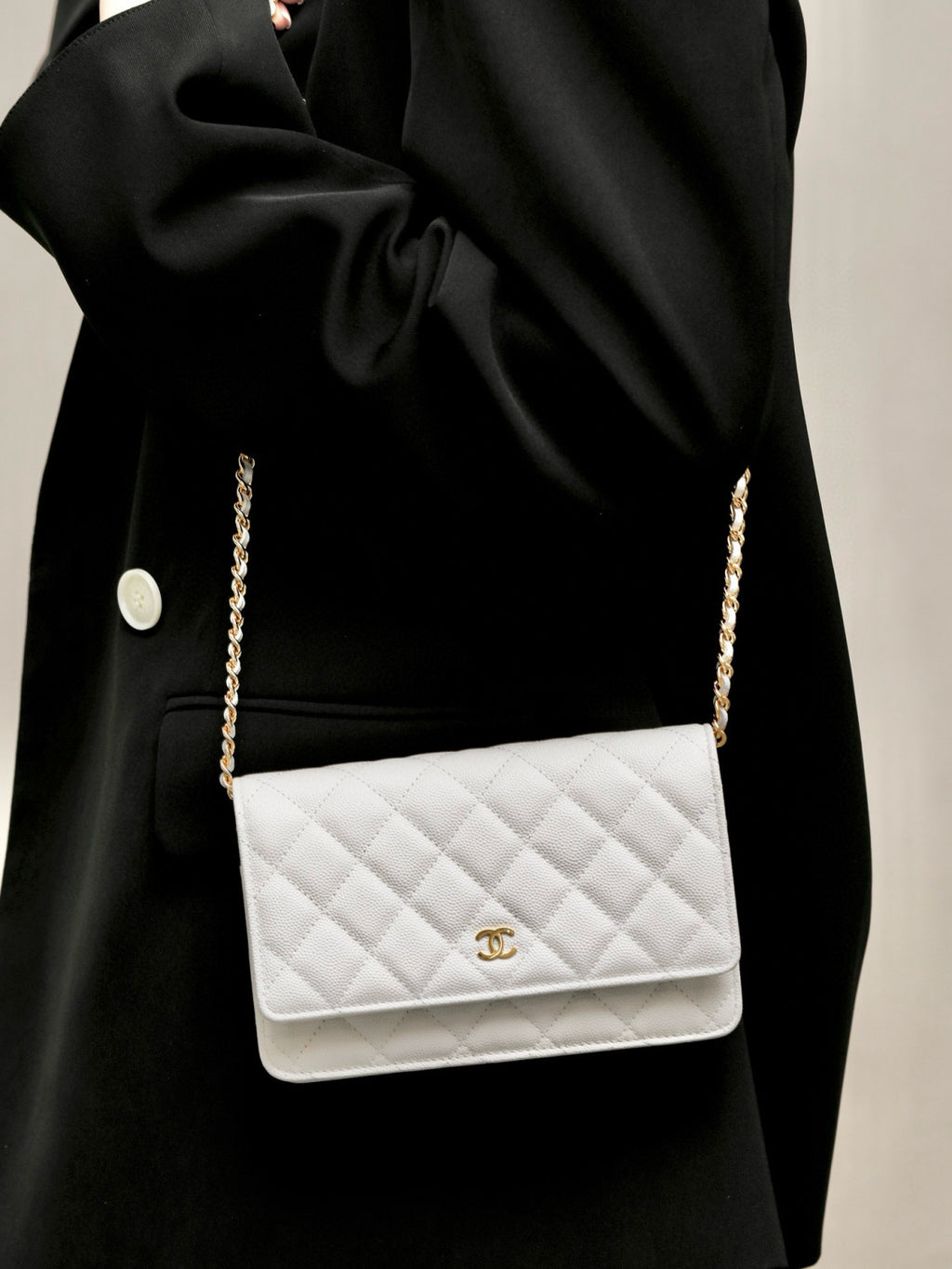Chanel Woc Diamond Lattice Gold Logo Caviar Leather Chain Crossbody Bag Luxury Temperament Exquisite Women's Bag Bags  #81645