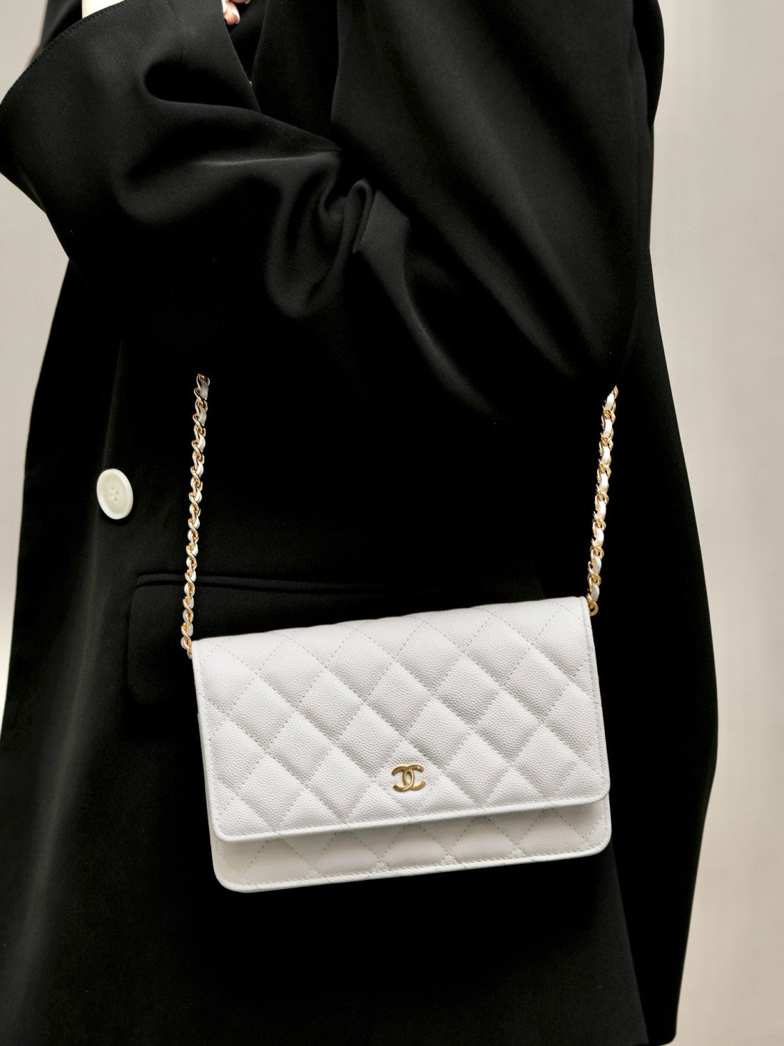 Chanel Woc Diamond Lattice Gold Logo Caviar Leather Chain Crossbody Bag Luxury Temperament Exquisite Women's Bag Bags  #81645