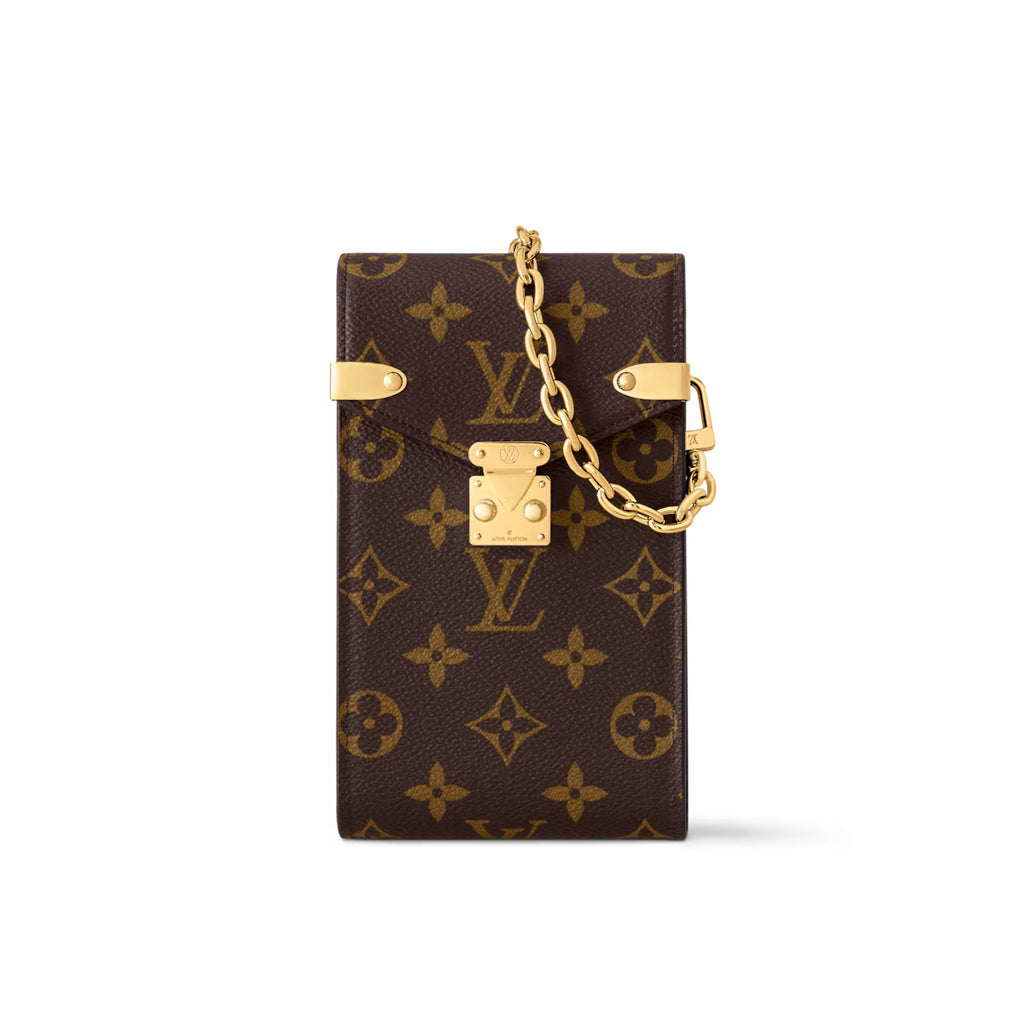 Louis Vuitton Métis Women's Brown Letter Printed Metal Chain Shoulder Crossbody Phone Bag Bags #76634