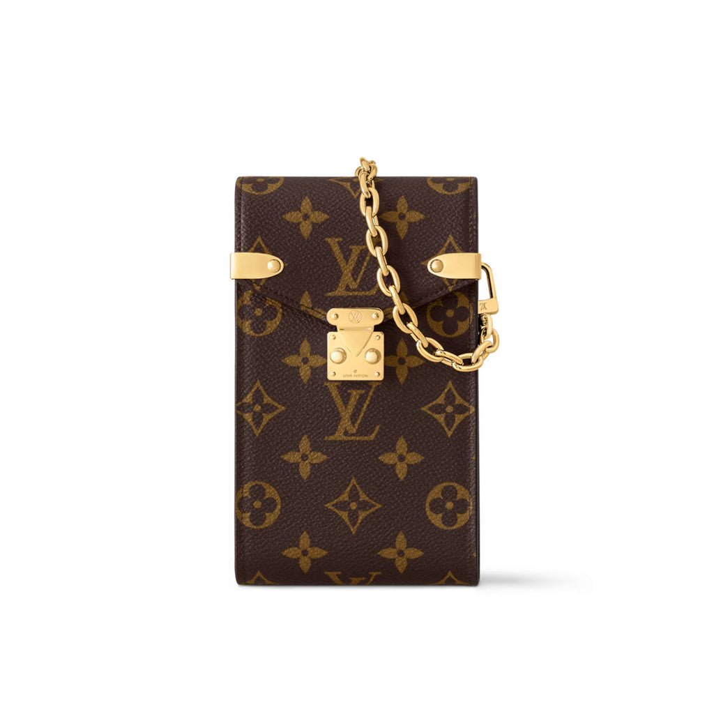 Louis Vuitton Métis Women's Brown Letter Printed Metal Chain Shoulder Crossbody Phone Bag Bags #76634