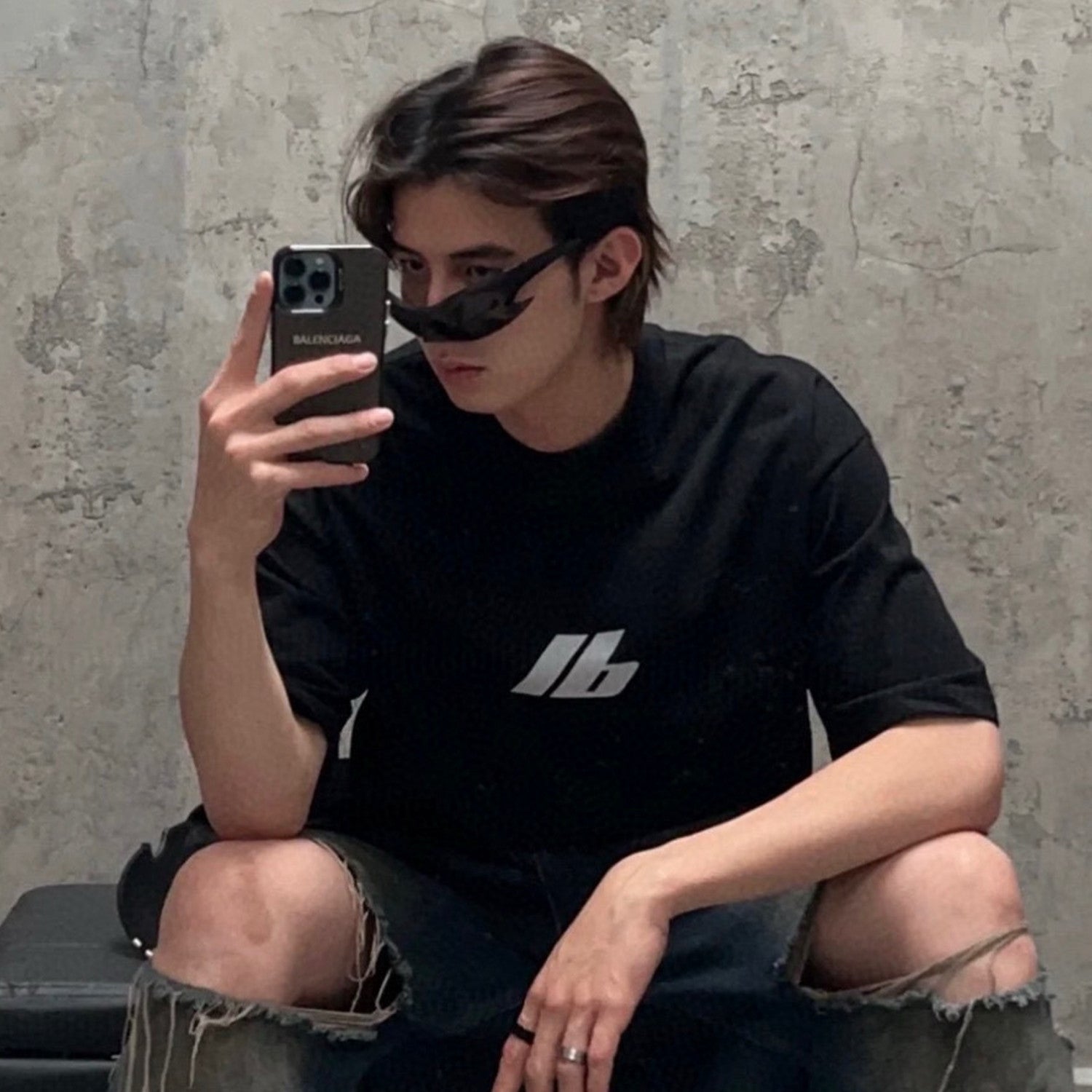 Balenciaga Men's Women's Solid Color Reflective Logo Letter Loose Short Sleeve T Shirt  #98338