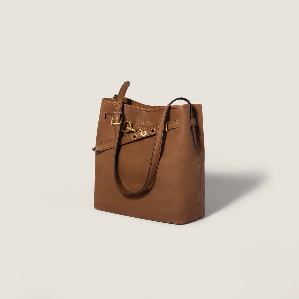 MiuMiu Oak Aventure Nappa Leather Bucket Bag #378368