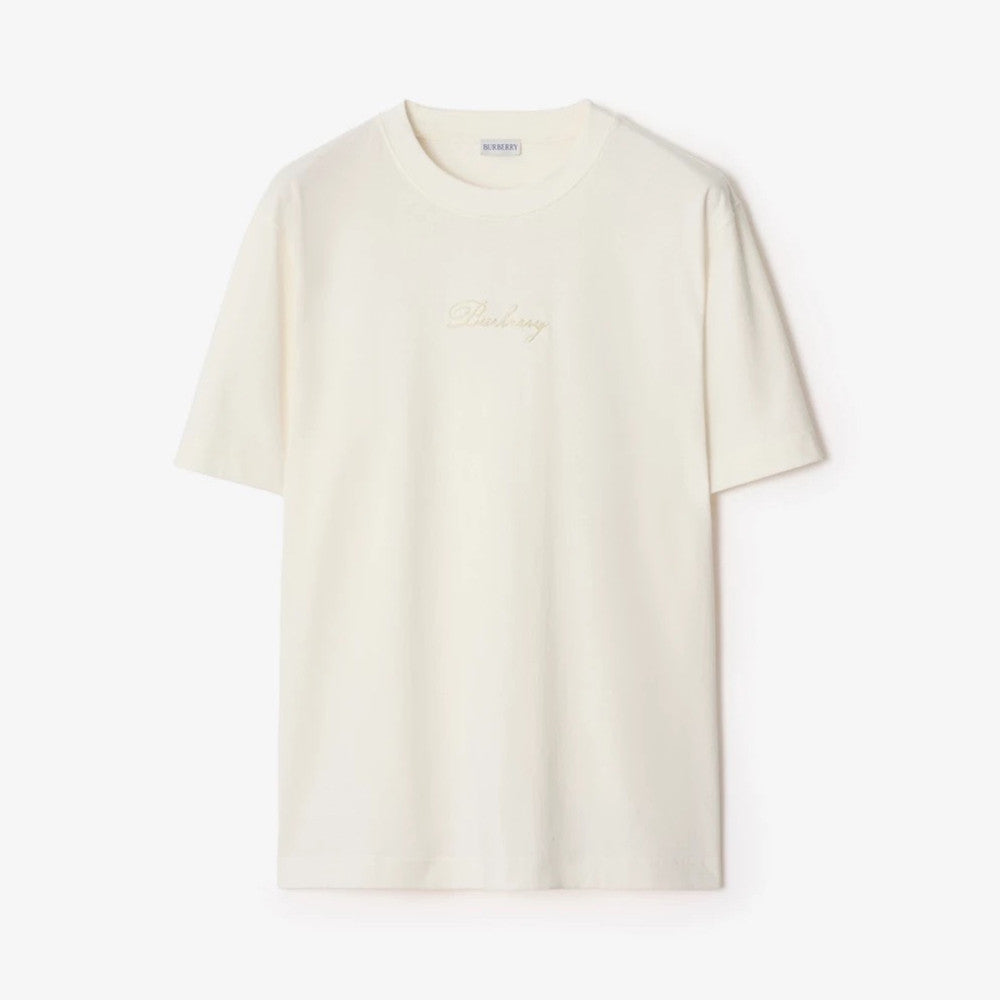 Burberry 26ss Men's and Women's Artistic Font Logo Embroidered T-shirt #333415