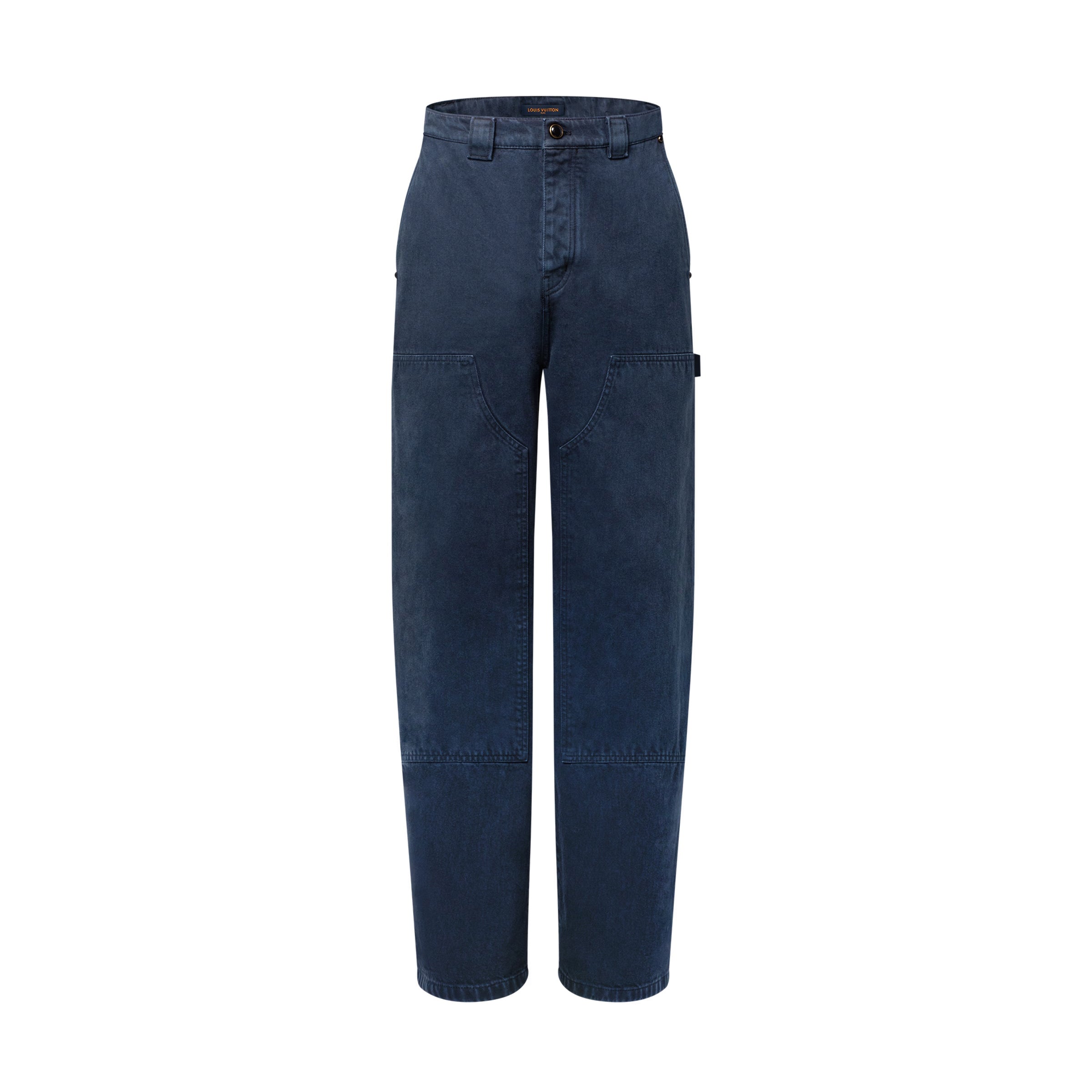 Louis Vuitton TYPE II Men's Spring/Autumn Solid Colour Embroidered Letter Print Pocket Single-Breasted Long-Sleeved Denim Jacket and Casual Denim Trousers Pants Set Suit #77715