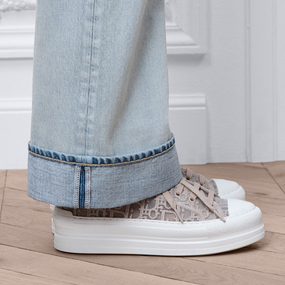 DIOR Walk n Dior Platform Sneaker Sky Blue Dior Oblique Embroidered Mesh #386883