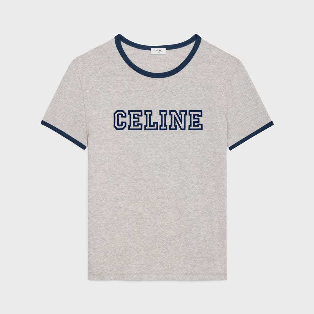Celine Men's Logo Printed Summer Cotton Jersey Solid Color Round Neck Short Sleeve T-Shirt #76964