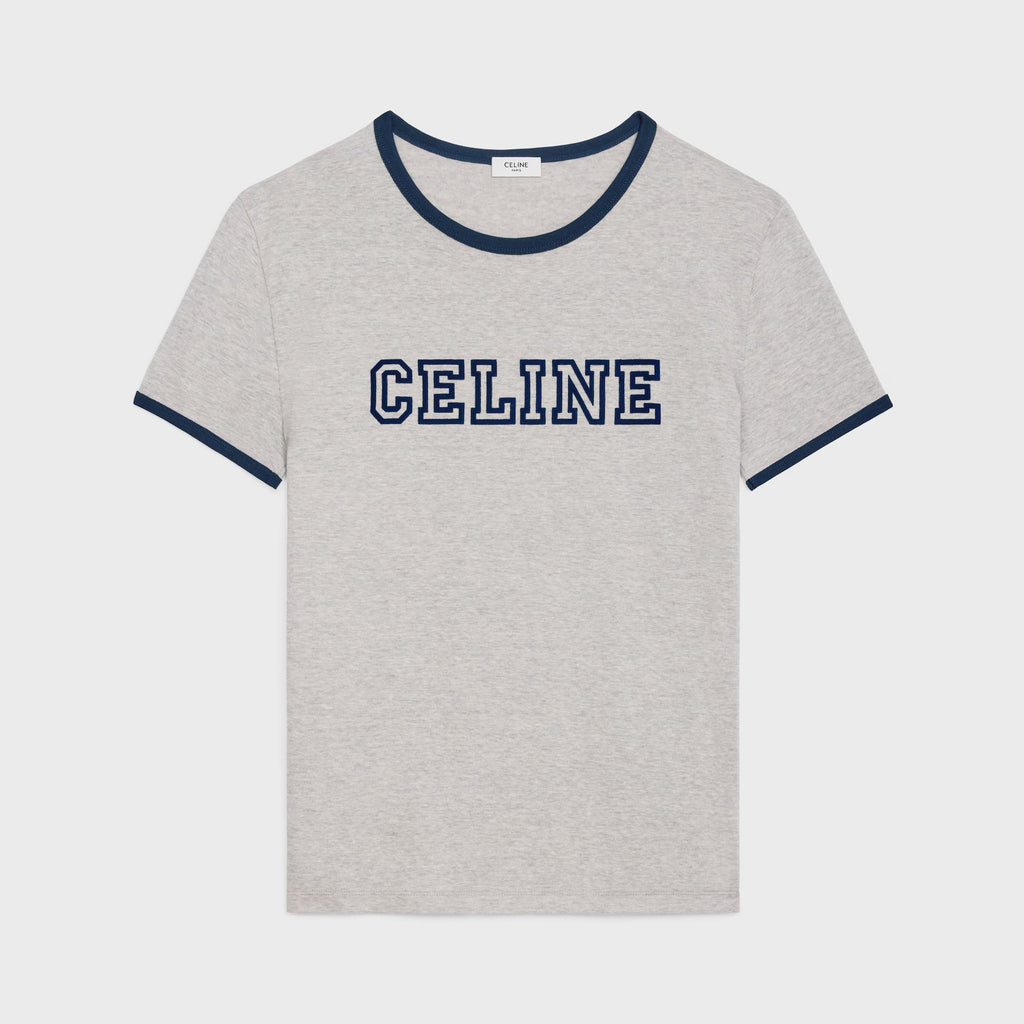 Celine Men's Logo Printed Summer Cotton Jersey Solid Color Round Neck Short Sleeve T-Shirt #76964