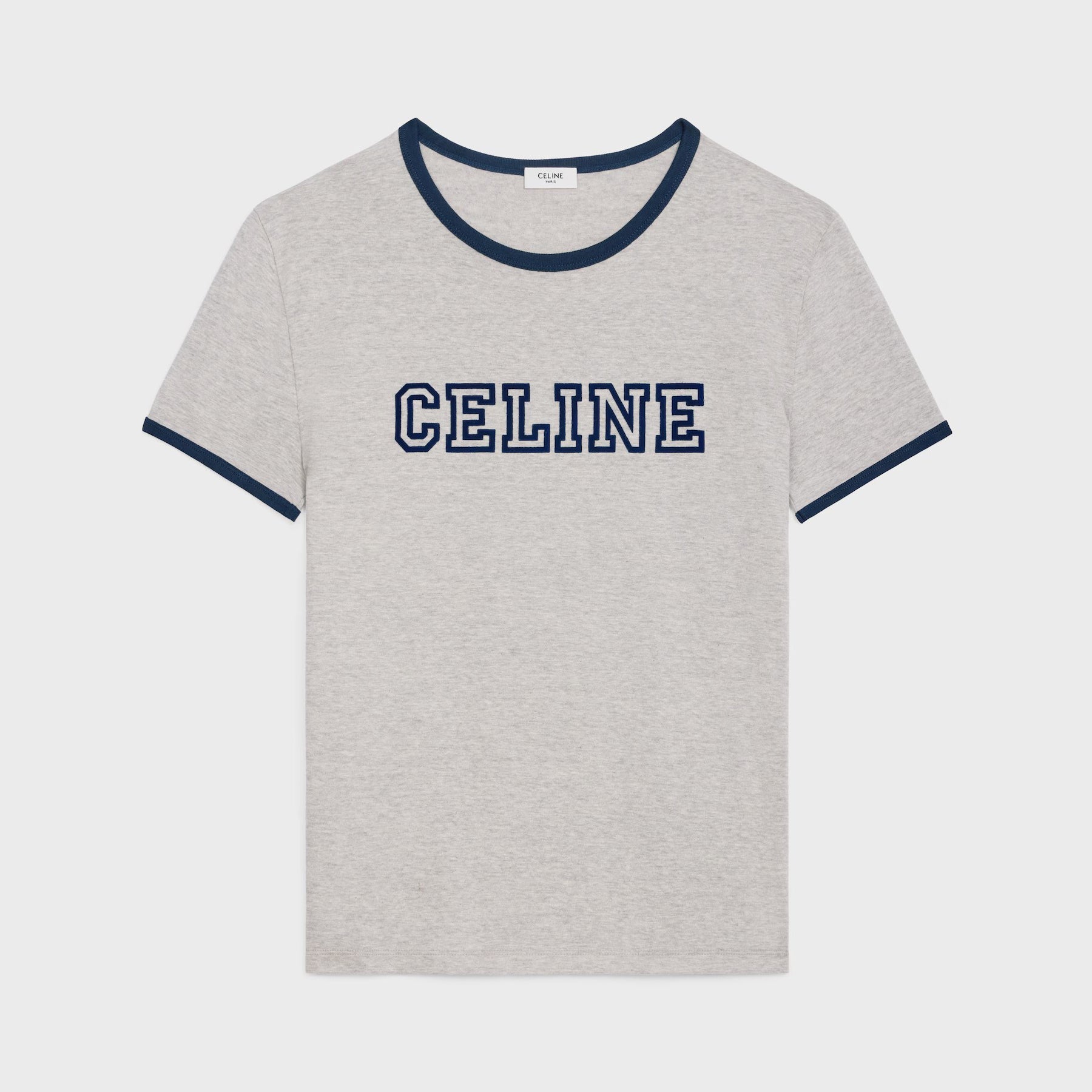 Celine Men's Logo Printed Summer Cotton Jersey Solid Color Round Neck Short Sleeve T-Shirt #76964