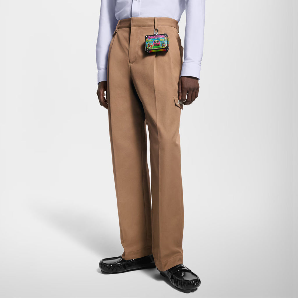 Louis Vuitton Men's Spring and Autumn Solid Color Embroidered Letter Printed Cotton Woven Fabric Casual Pants #76567
