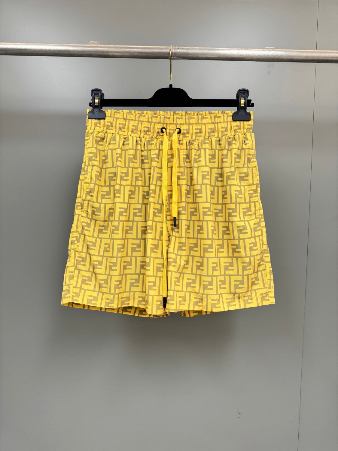 Fendi Men's Summer Solid Colour Letter Logo Print Bermuda Shorts #76237