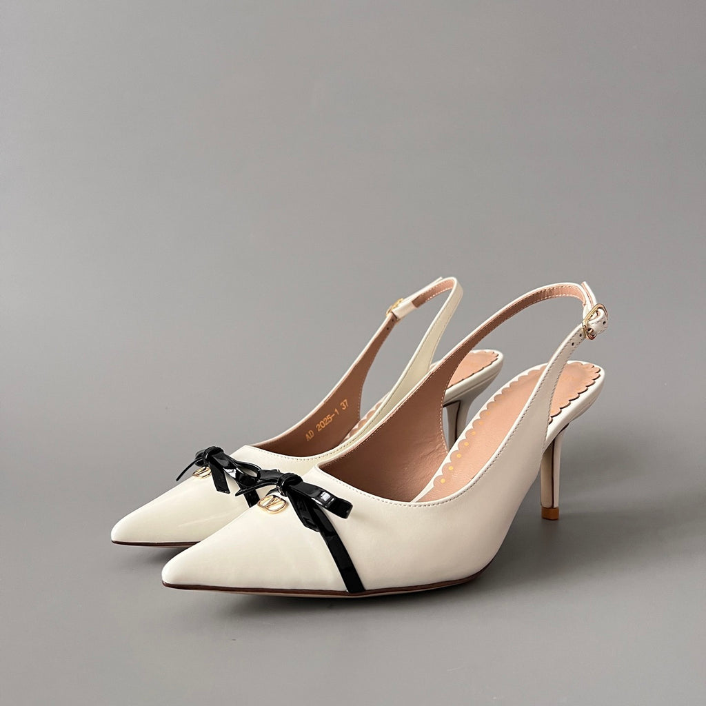 Valentino Bepointy Slingback Pump In Patent Leather And Kidskin 80MM #334525