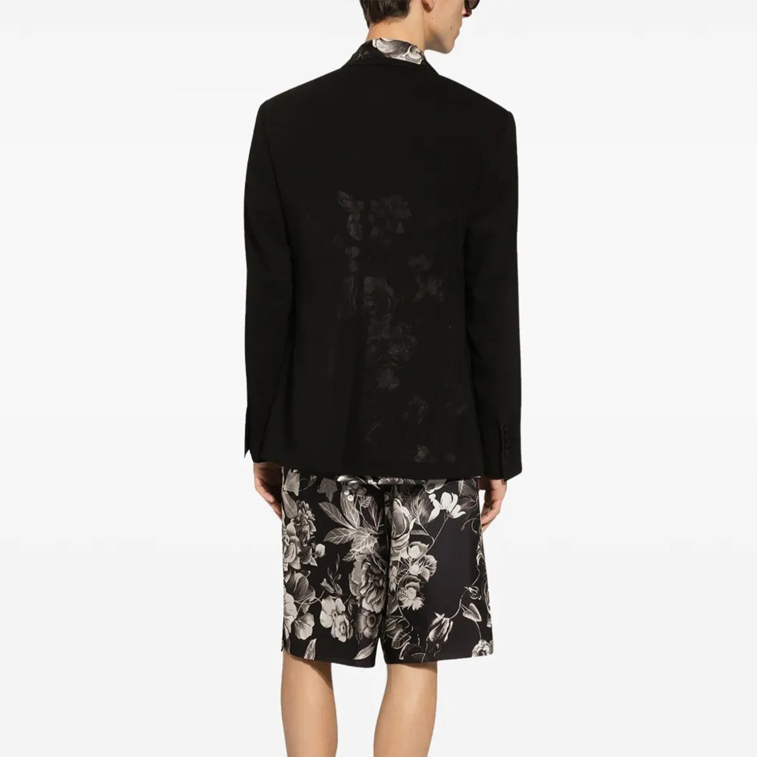 Dolce&Gabbana Men's Spring And Summer Floral Print Silk Shirt Shorts Suit Set Lapel Single-Breasted Short-Sleeved Shirt Top Straight Comfortable Casual Shorts Ngvp #1485