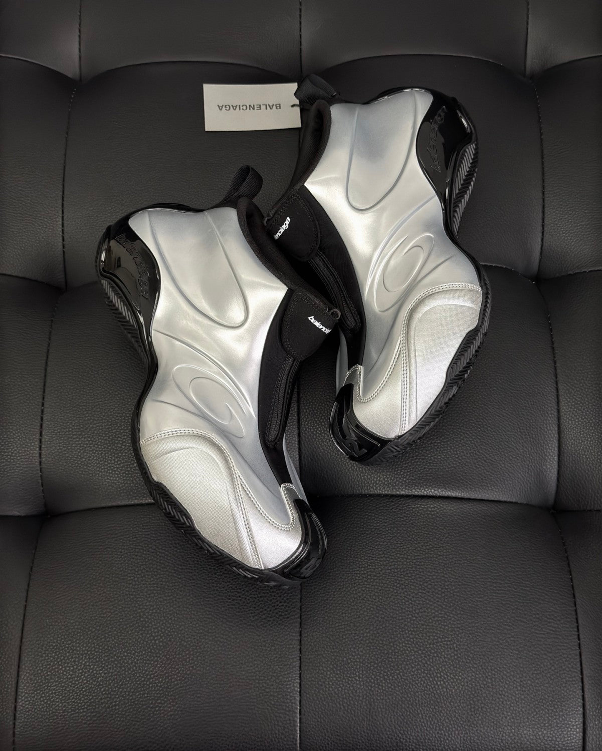Balenciaga Basketball White Distressed Round Toe Zipper Basketball Shoes #332802