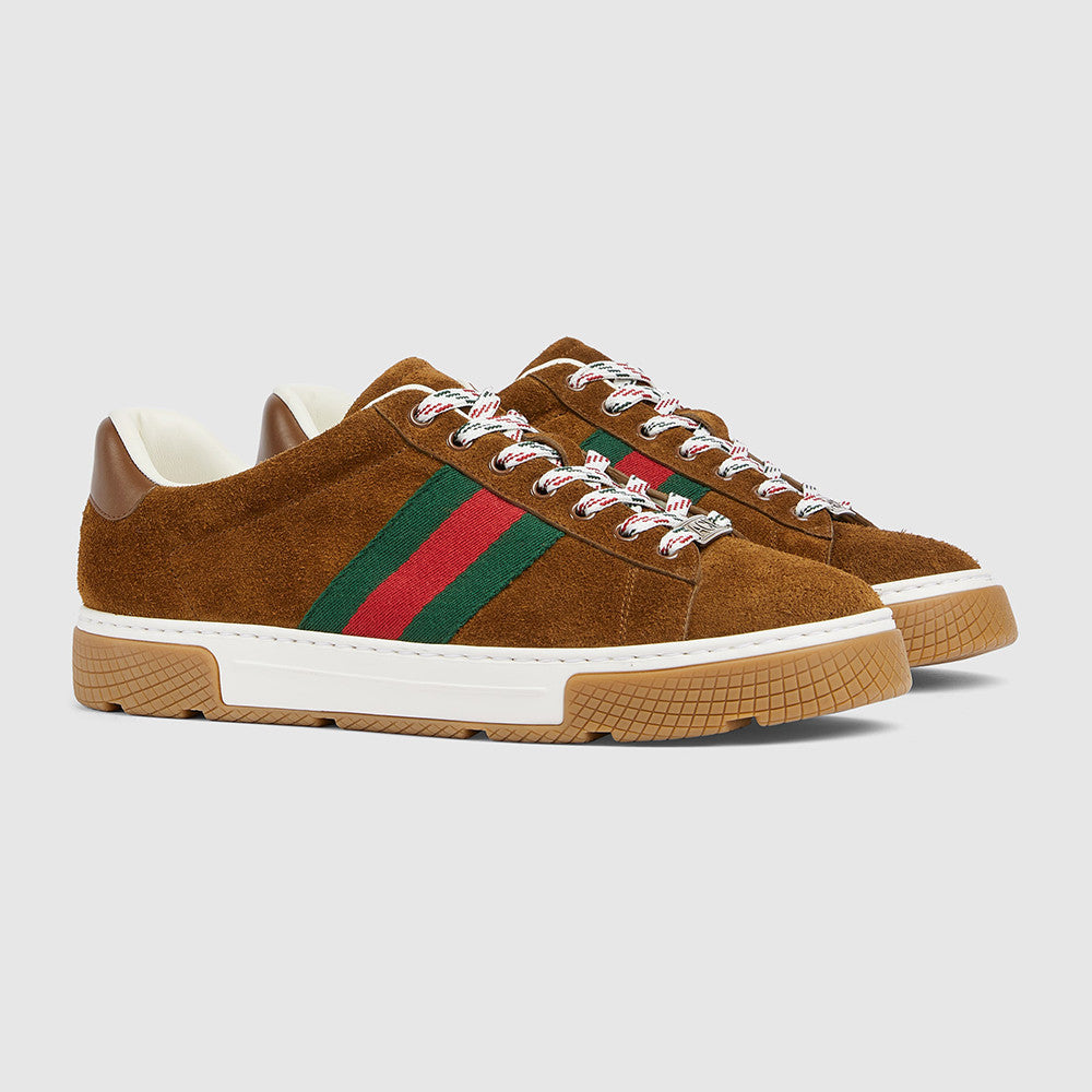 GUCCI Men's Gucci Ace sneaker with Web suede #337178