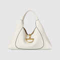 Gucci Softbit Women's Solid Color Horsebit Buckle Leather Tote Shoulder Bag Bags #76195