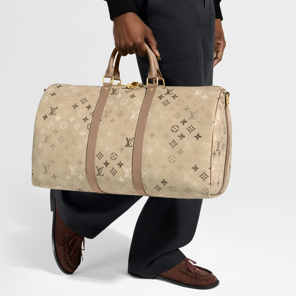 Louis Vuitton Lv Men's Keepall 50 Travel Bag Canvas Monogram Tote/shoulder Bag Sand Bags M29159 #84177A