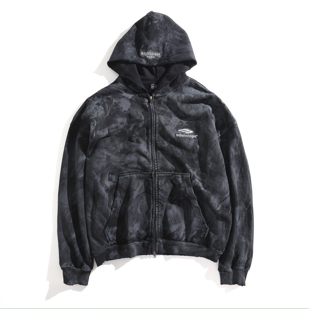 Balenciaga Men's And Women's Spring/Fall Fashion Casual Solid Color Letter Print Hooded Zipper and Hooded Pullover Long Sleeve Sweatshirt Jacket #78935