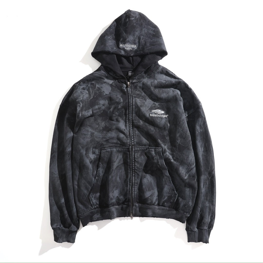 Balenciaga Men's And Women's Spring/Fall Fashion Casual Solid Color Letter Print Hooded Zipper and Hooded Pullover Long Sleeve Sweatshirt Jacket #78935