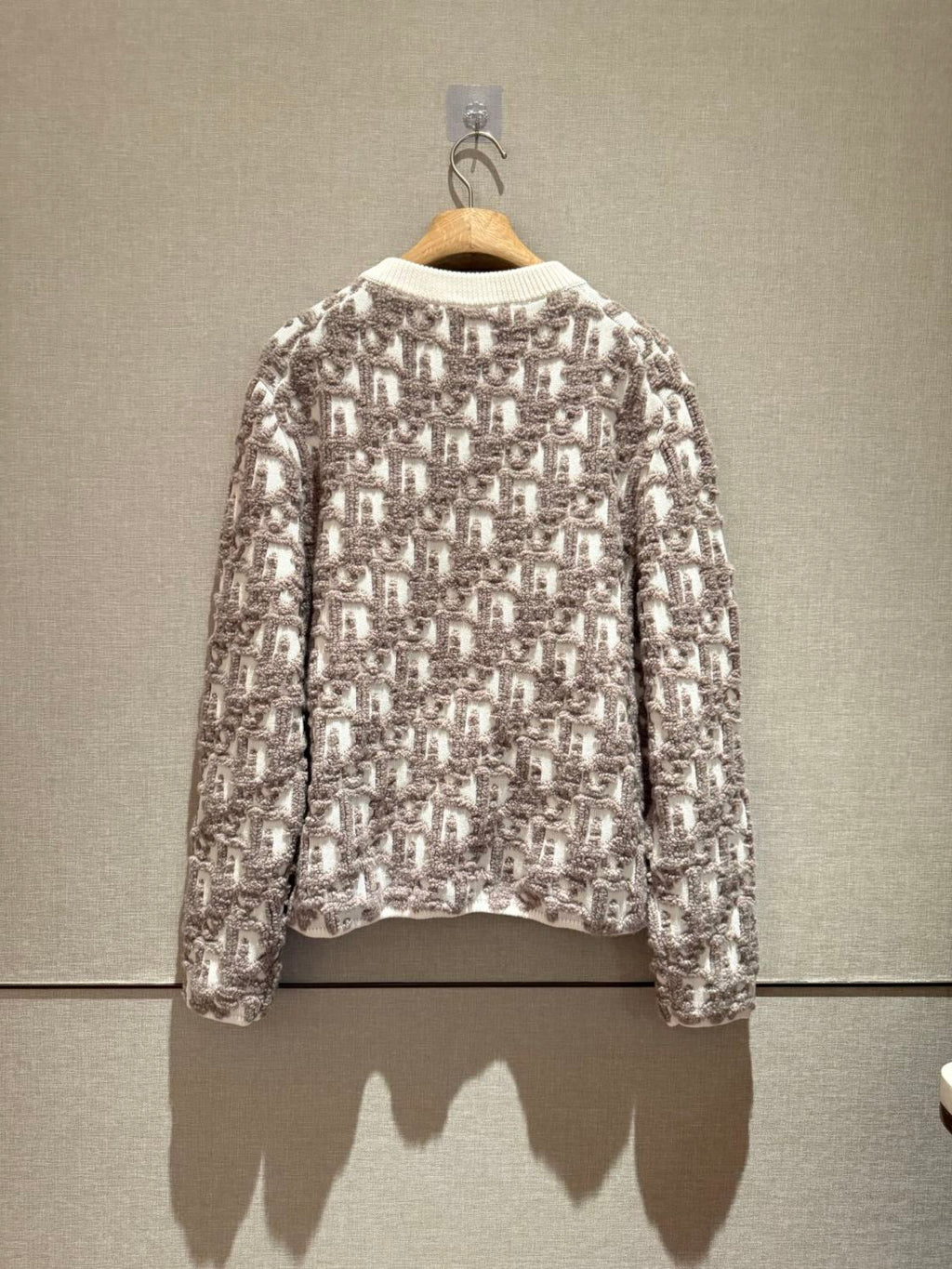 Dior Men's And Women's Spring/Summer Fashion Casual Round Neck Wool Knit Oblique Print Zipper Sweater #78325