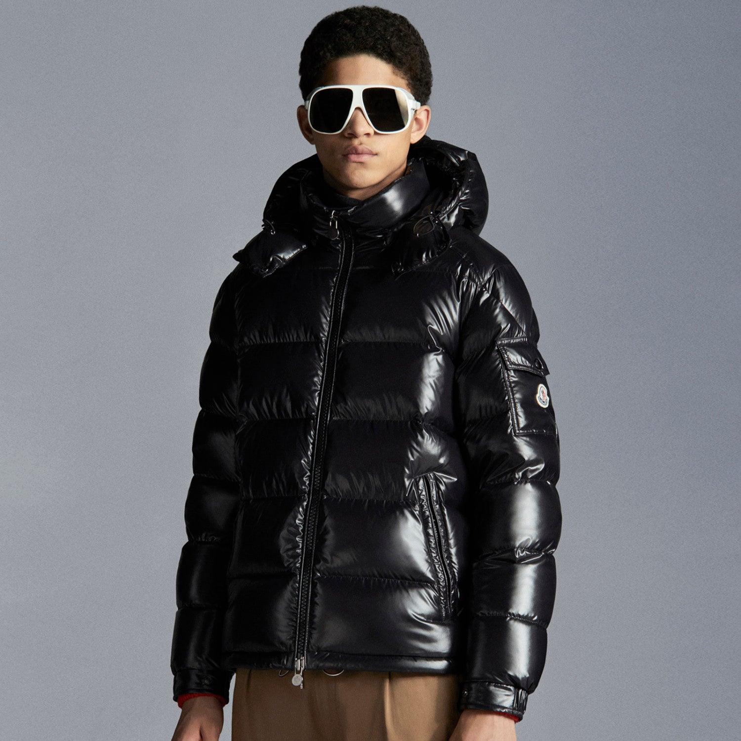 Moncler Maya Men's Winter Black Zip Short Hooded Puffer Down Jacket #97625