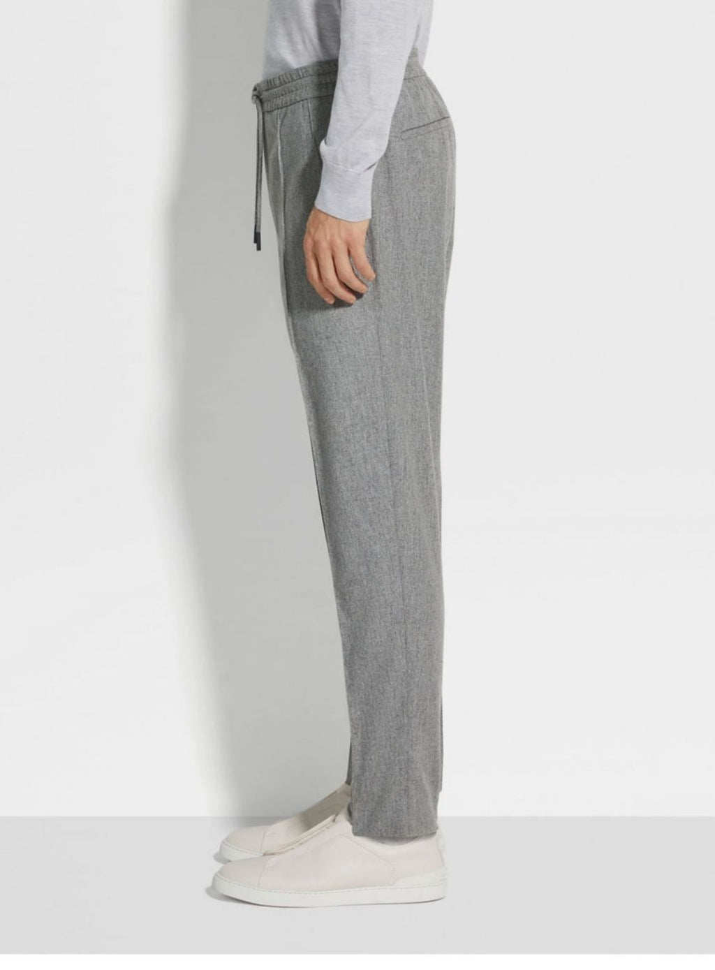 Ermenegildo Zegna Men's Fall/Winter Wool Blend Solid Color Mid-Rise Casual Straight-Leg Drawstring Sweatpants Ngvp #2517