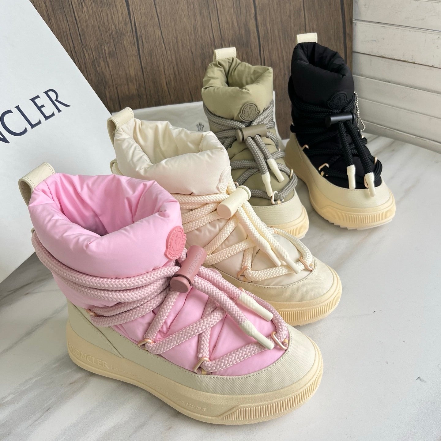 Moncler Altive Mid Women's Winter Fashion Casual Round Toe Slip On Drawstring High Top Down Filled Casual Boots Ski Boots Shoes #334177
