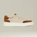 Kiton Men's Four Seasons Colour Block Canvas Leather Low Top Flat Lace Up Casual Shoes #76987