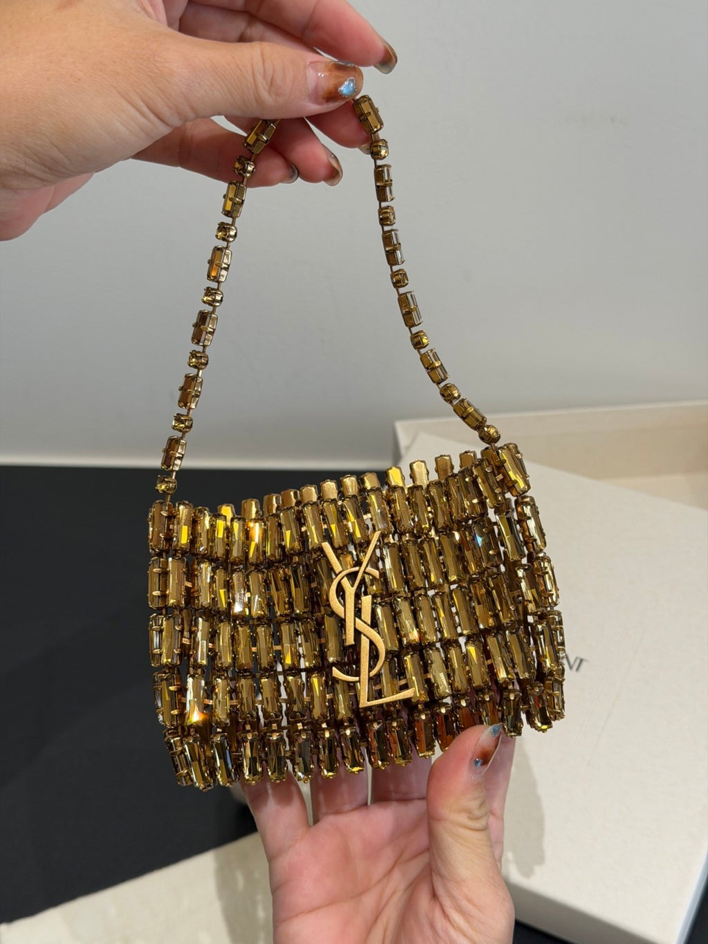 Saint Laurent Micro EVENING Bag In Crystals #379371