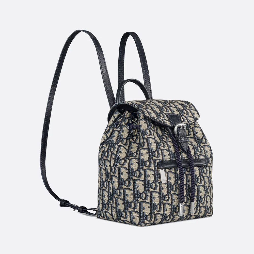 Dior Oblique Backpack Baby Children's School Bag Printed Pattern Flap With Drawstring Small Backpack Bags #84331A
