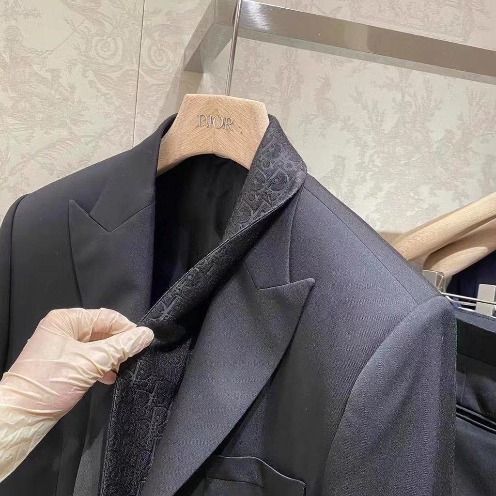 Dior Black Suit Jacket Pants Set #94218