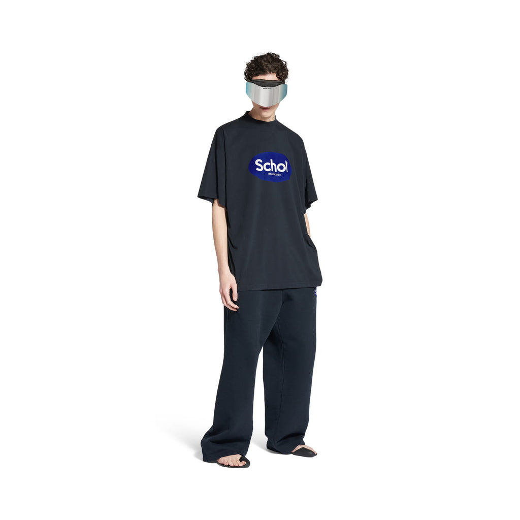 Balenciaga Men's Summer Balenciaga I SCHOLL Letter Print Oversized Round Neck Short Sleeve Solid Color T-Shirt Ngvp #1689