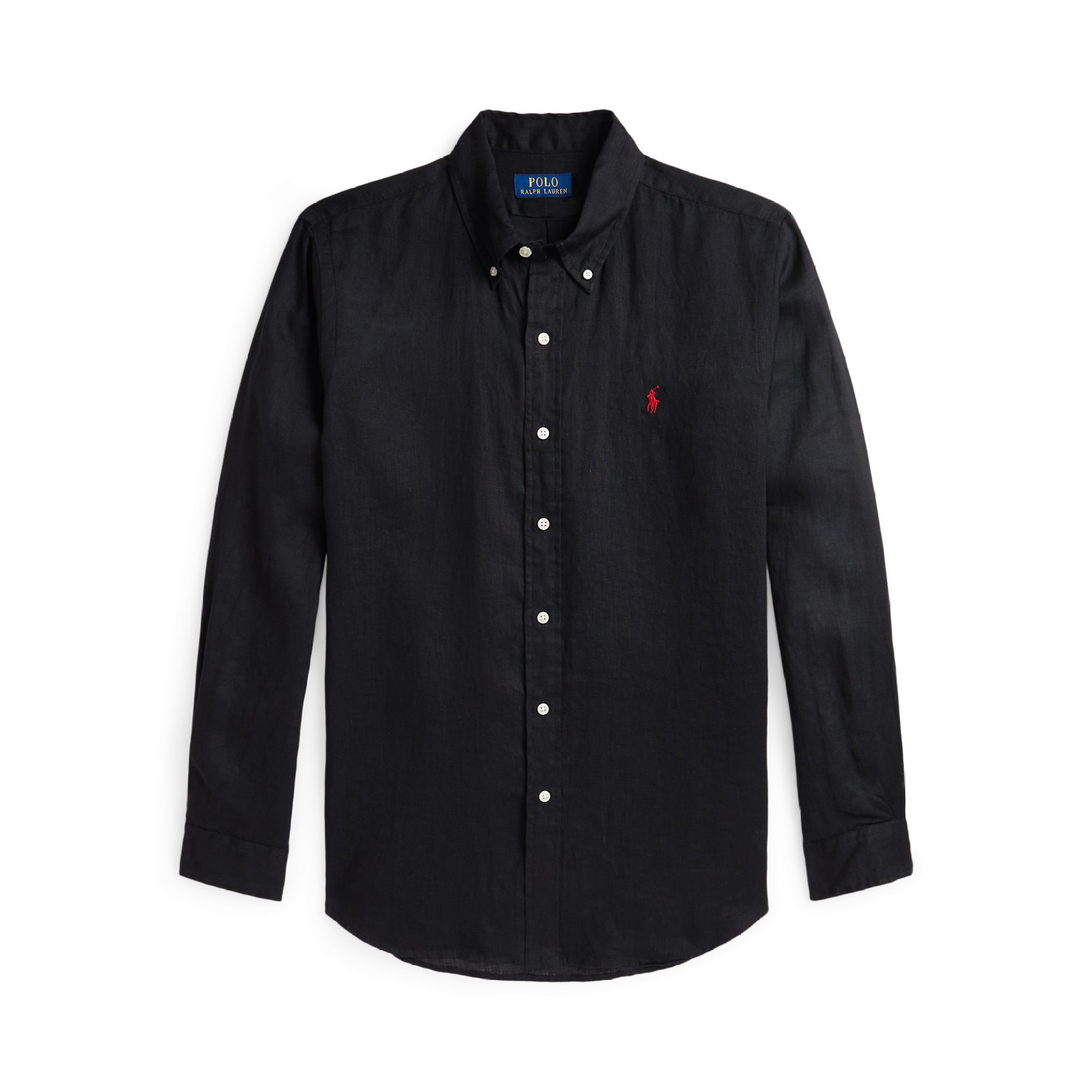 Ralph Lauren Men's Summer Solid Color Linen Fabric Single Breasted Long Sleeved Shirt #77822
