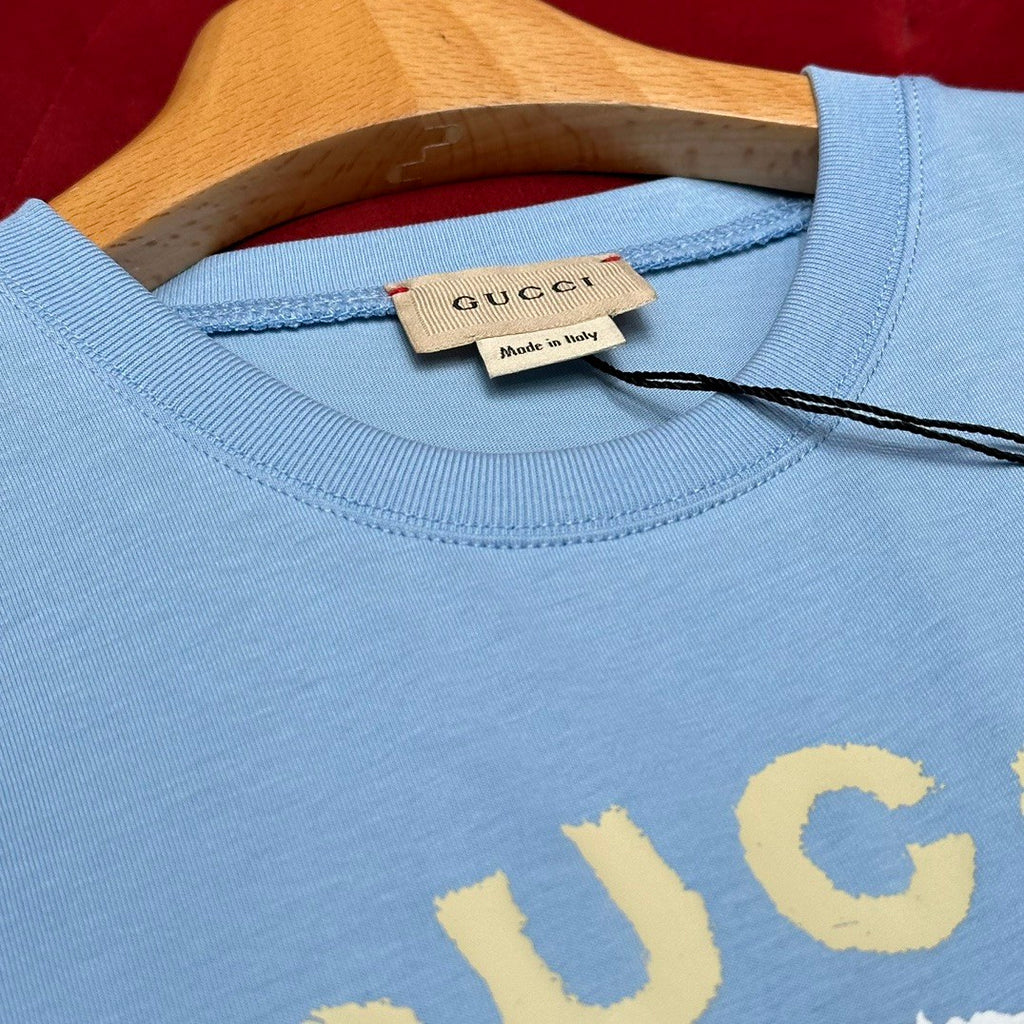 Gucci Kid's Summer Solid Color Animal Print Cotton Short Sleeve Round Neck T-Shirt #31344