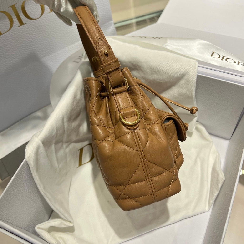 Dior Caro Women's Fashion Classic Solid Color Lambskin Cd Logo Mini Bucket Bag Shoulder Bag Crossbody Bag Bags S5250UNOZ_M030 #78351