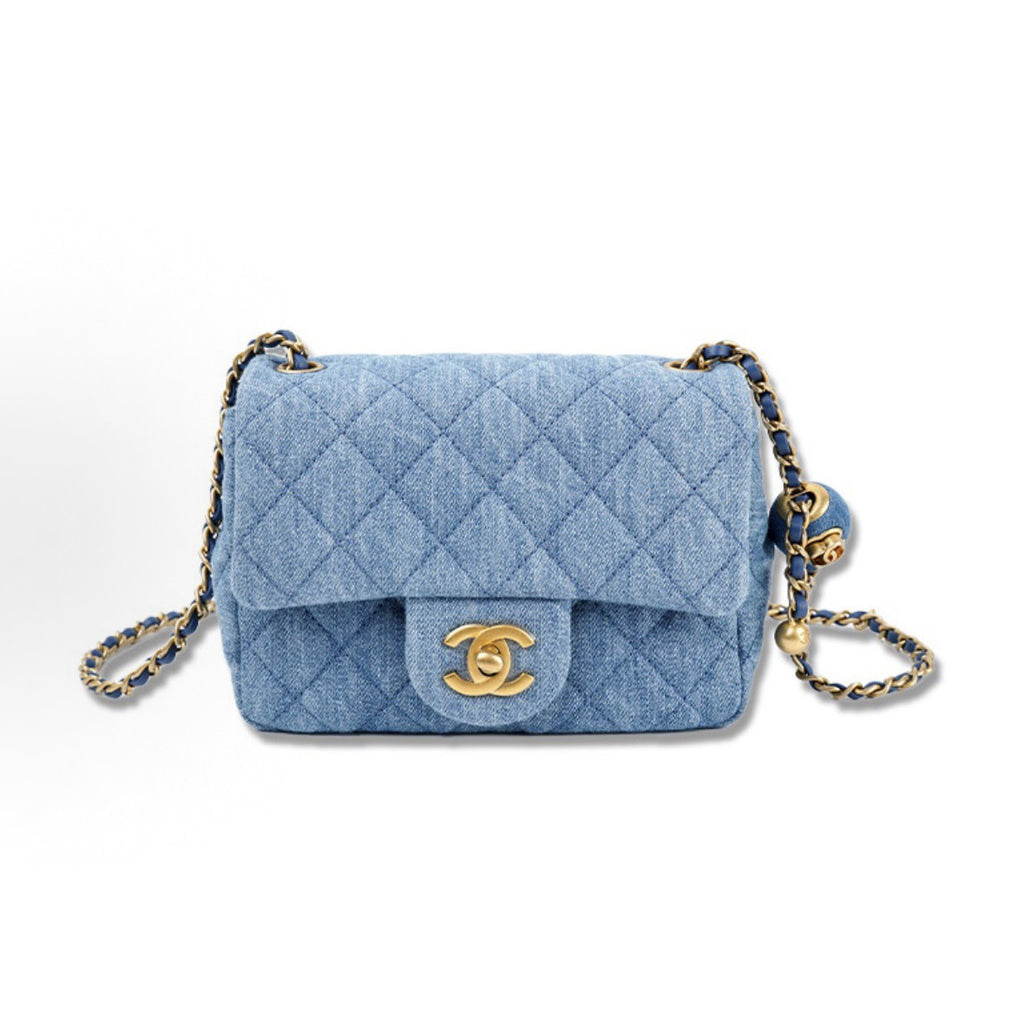 Chanel Women's Adjustable Shoulder Strap Diamond Pattern Gold Buckle Chain Gold Ball Solid Color Leather Crossbody Shoulder Bag Bags #76352