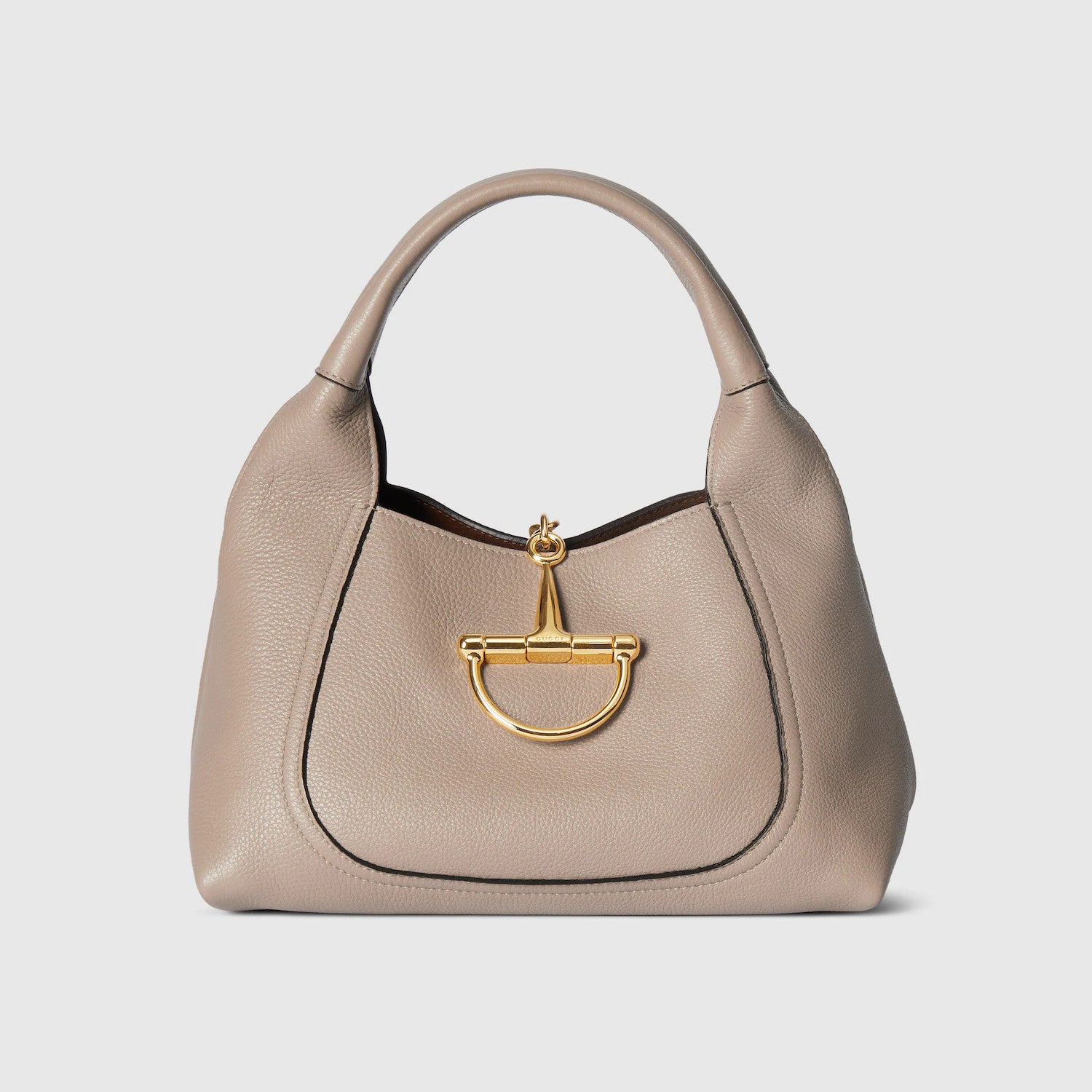 Gucci Softbit Women's Solid Color Horsebit Buckle Leather Tote Shoulder Bag Bags #76194