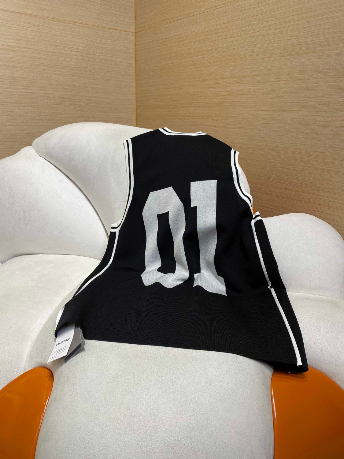 Balenciaga Men's Summer Basketball Series Black and White Jacquard Sports Knit Tank Top Casual Athletic Shorts Set Suit #76417