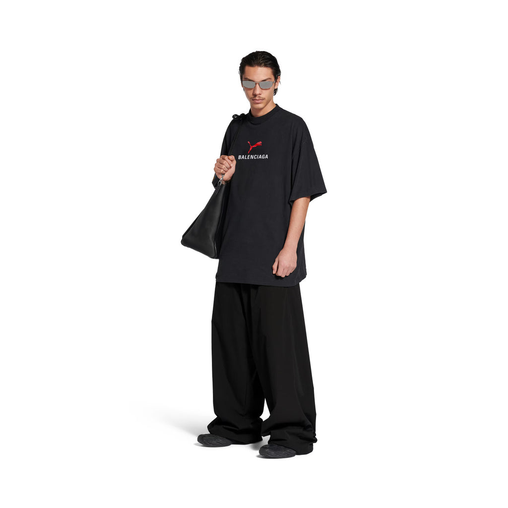 Balenciaga x Puma Men's Women's Summer Oversized Crew Neck Cotton Solid Color Short Sleeve T-Shirt #77853