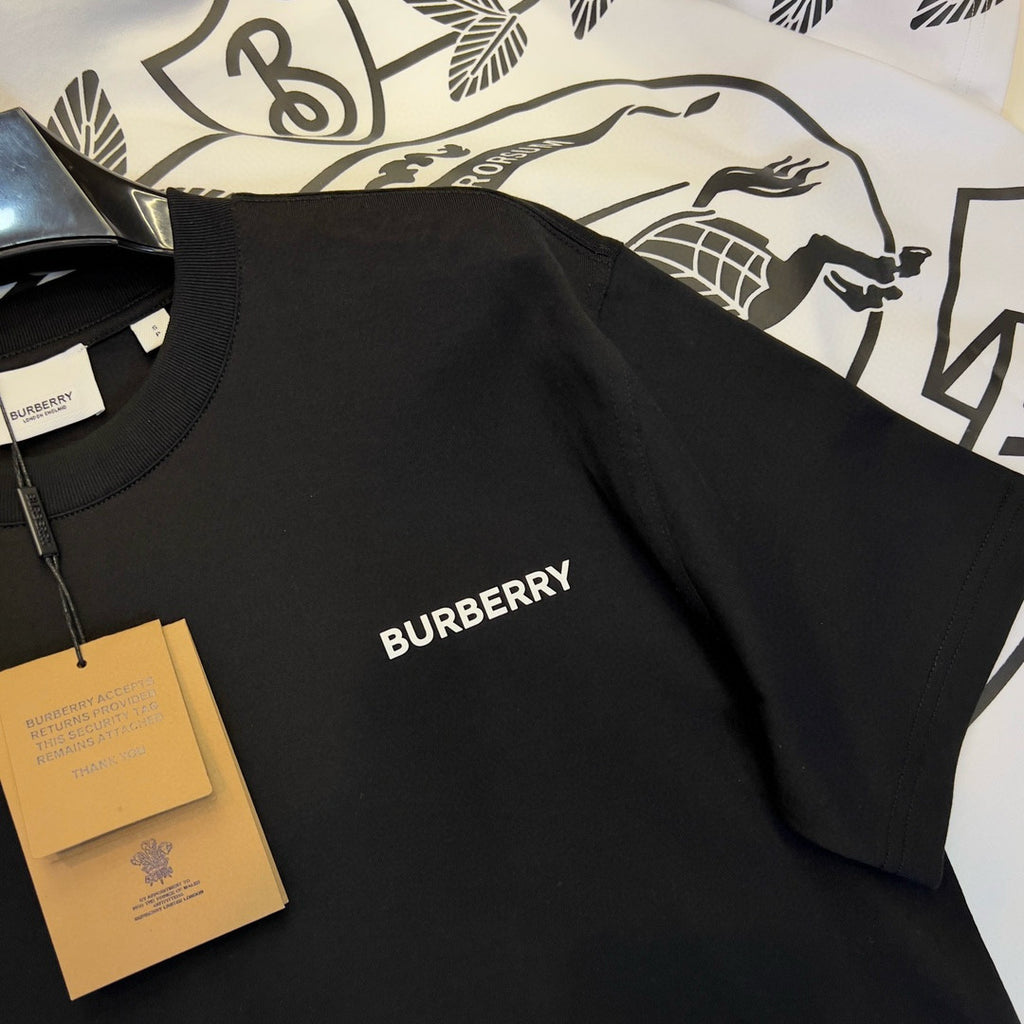 Burberry Men's Summer Monogram Printed Solid Colour Round Neck Cotton Short Sleeve T-Shirt #76665