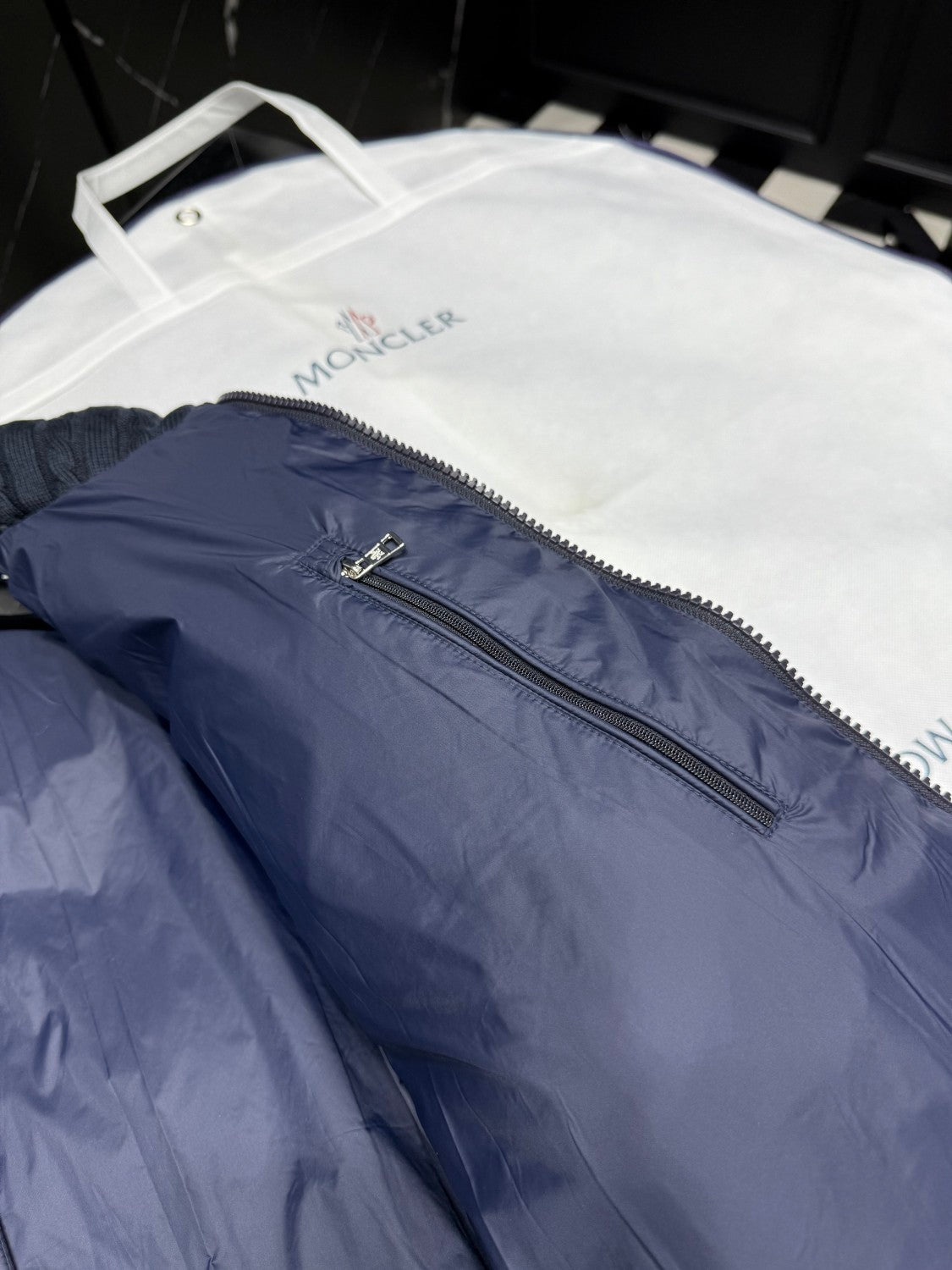 Moncler Men's & Women's Fall/Winter Logo Stand Collar Solid Color Zipper Long Sleeve Slim Fit Puffer Down Jacket #81529