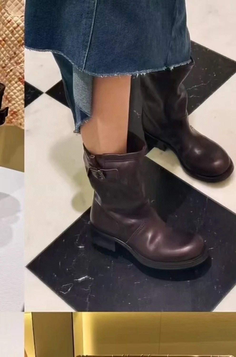 Prada Women's Fall And Winter Western Super Cool Independent Style Calf Boots Leather Buckle Fashion Trend Casual Mid-calf Knight Boots Shoes Ngvp #2258