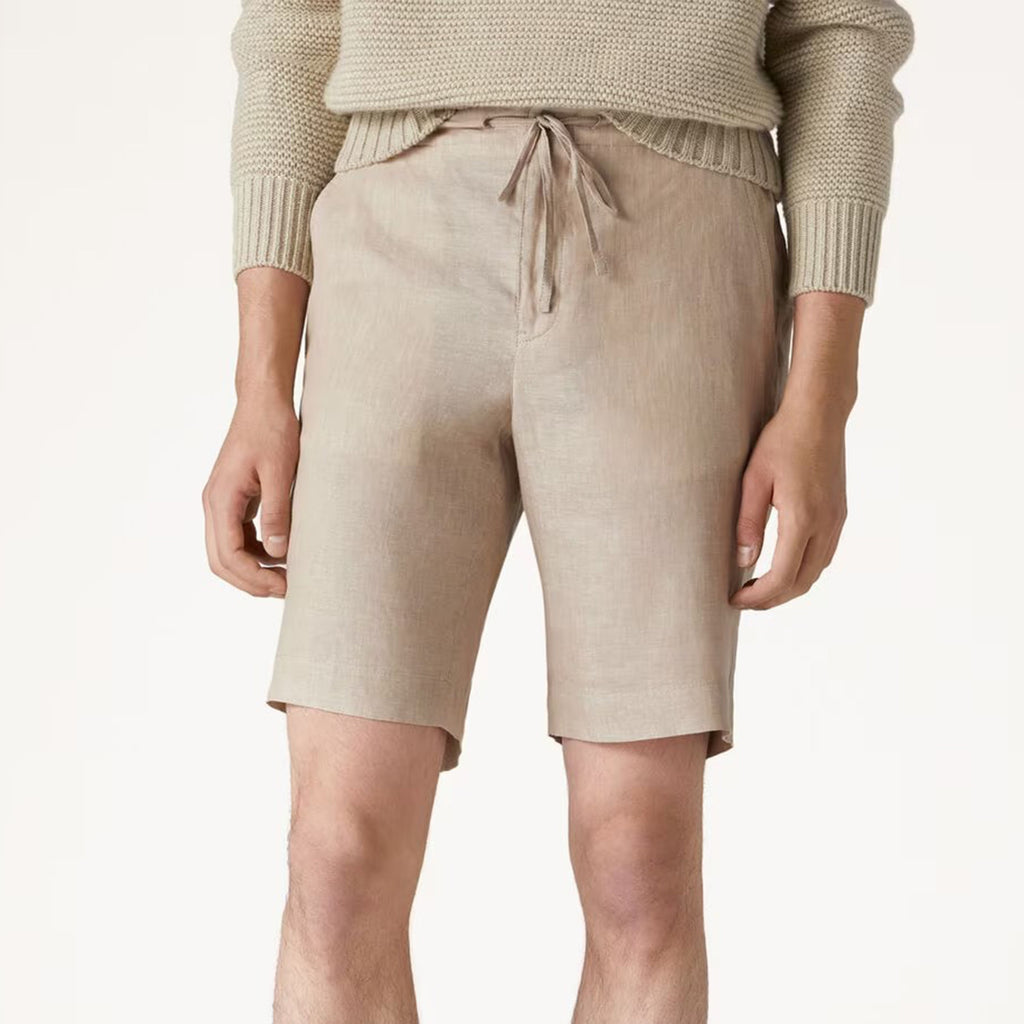 Loro Piana Men's Spring And Summer Trend Fashion Mid-waist Tie Shorts Linen Solid Color Casual Pants Ngvp #8163