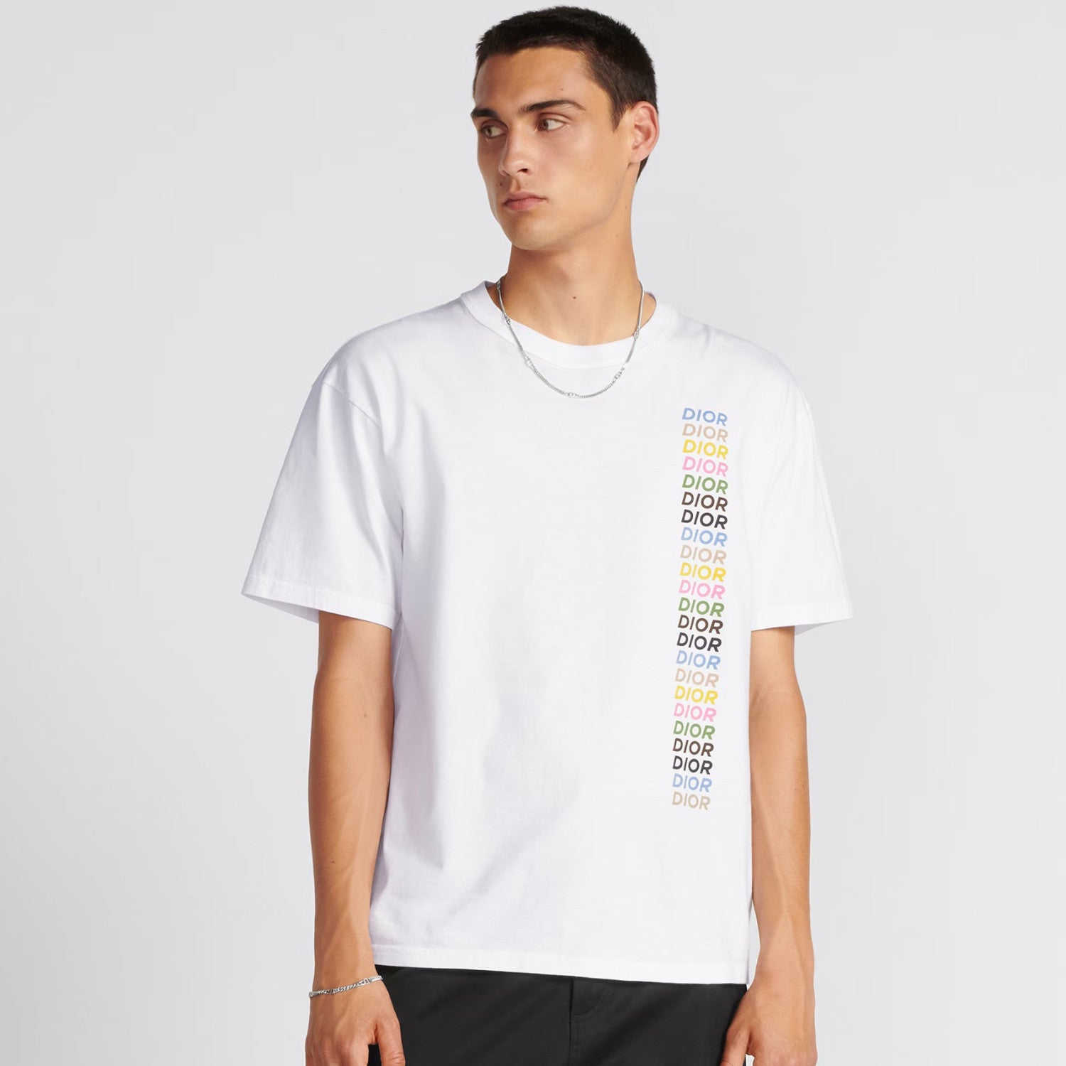 Dior Men's Summer Colorful Letter Short Sleeve Loose Fit T-Shirt #97256