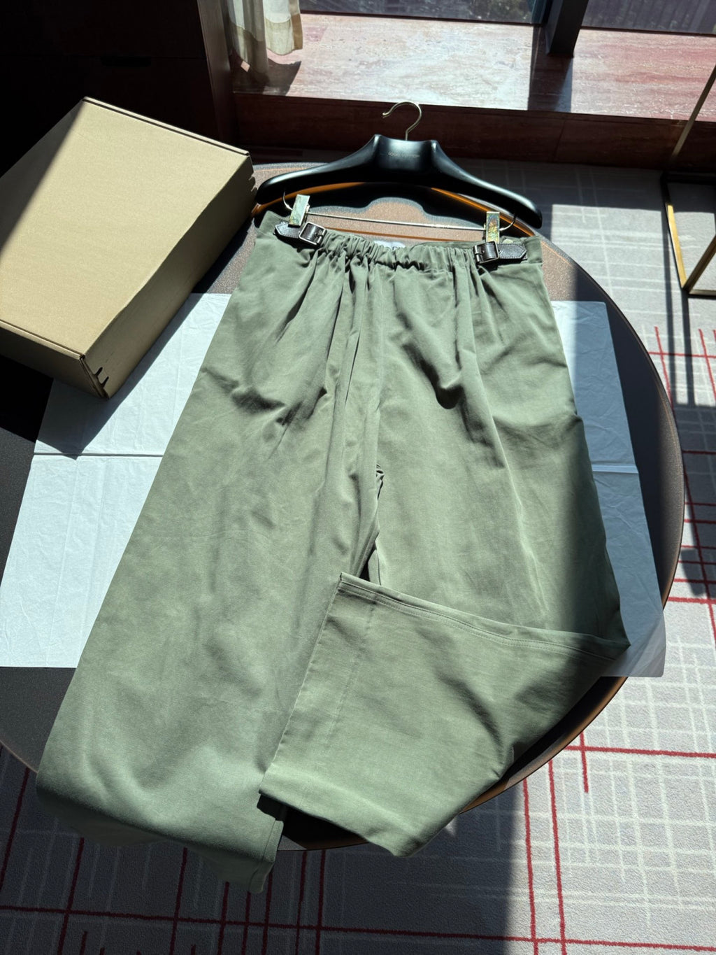 LOEWE Belted jacket Pants cotton Green #334233
