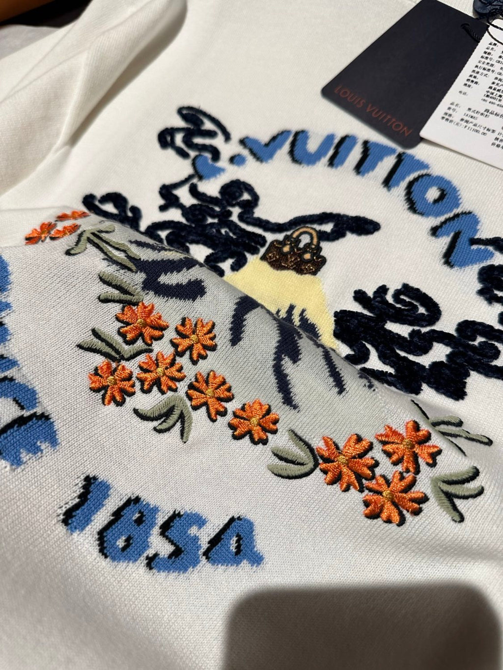 Louis Vuitton Men's And Women's Summer Solid Color Fashion Casual Letter Print Embroidered Short Sleeve Round Neck T-Shirt #78217