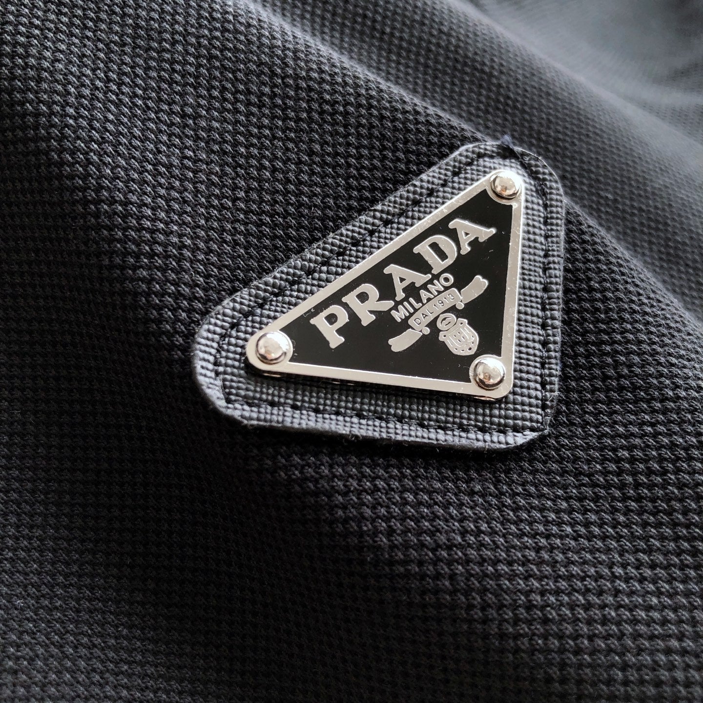 Prada Men's Summer Logo Colorblocked Lapel Cotton Short Sleeve Straight Polo Shirt #81275