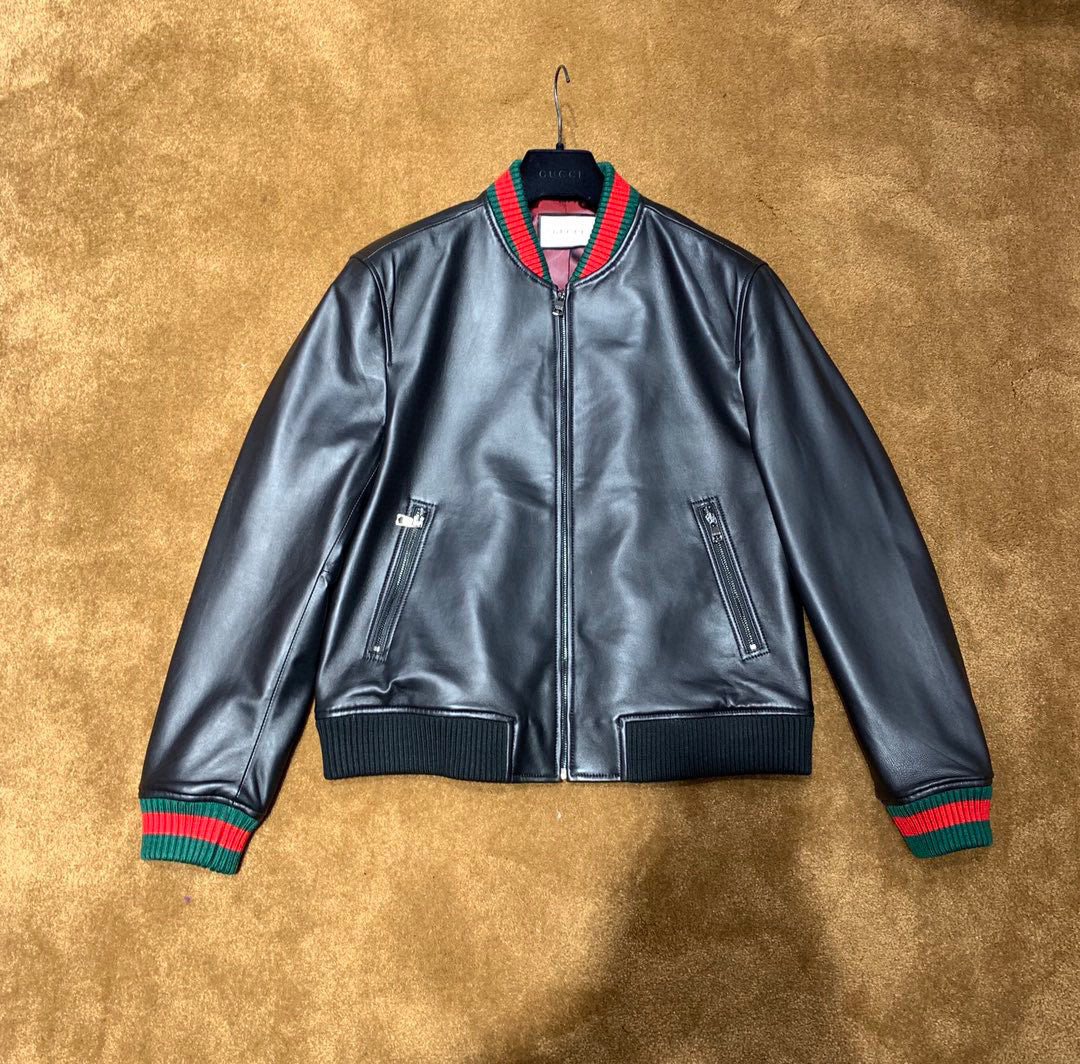 Gucci Men's And Women's Spring/autumn Fashion Casual Solid Color Zipper Cuff Elastic Long Sleeve Jacket #532