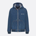 Dior Men's Spring And Fall Navy Blue Letter Print Zipper Hooded Long Sleeve Jacket #73271