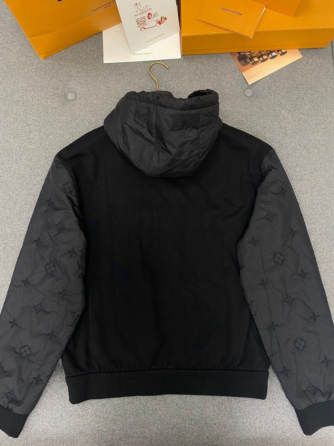 Louis Vuitton Men's Spring/Fall Fashion Casual Solid Color Hooded Zipper Long Sleeve Jacket #78761